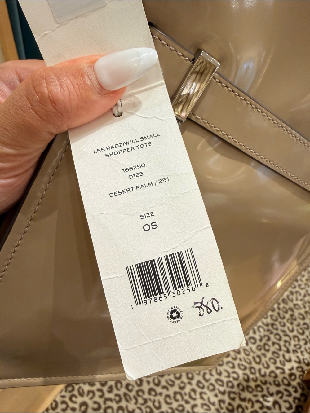 Tory Burch Lee Radziwill Small Shopper Tote Desert Palm Patent Leather Bag RARE - Picture 10 of 15